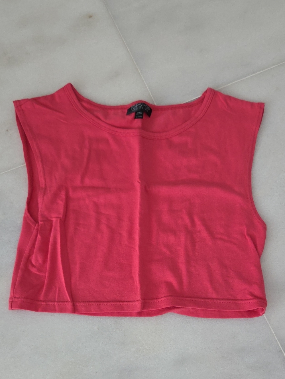 Topshop Hot Pink Cropped Tank LIKE NEW!